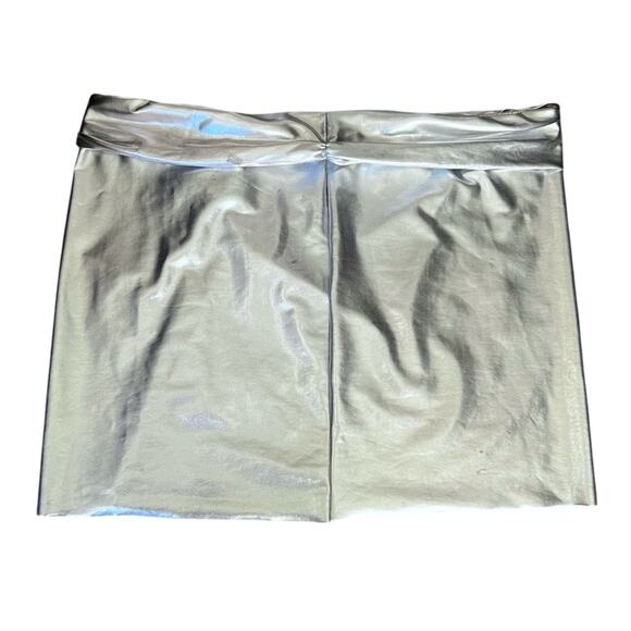 Skims Women’s Low Rise Metallic Twist Front Nickel Silver Mini Skirt Sarong 4X - Picture 8 of 12